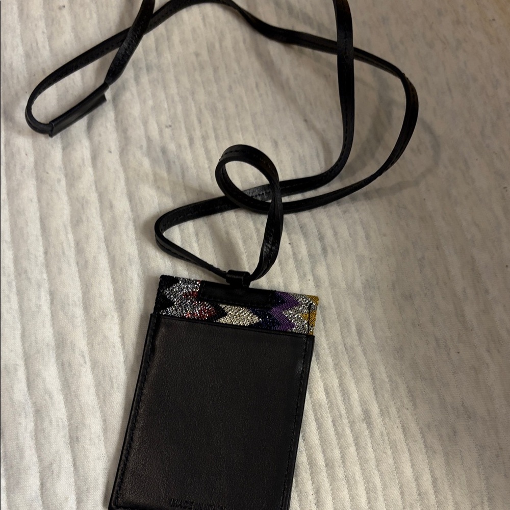 Missioni Leather Card Holder with Strap